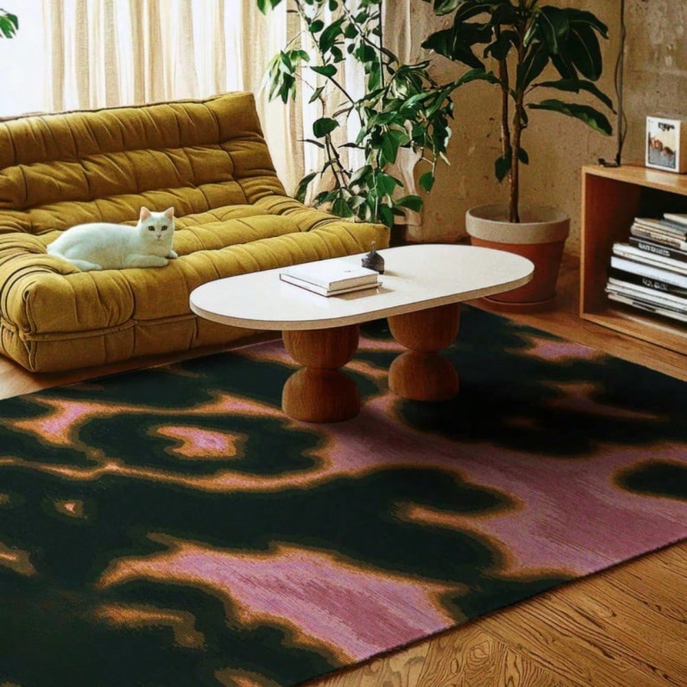 Commercial Printing Items - Tappeto con stampa animalier rosa verde