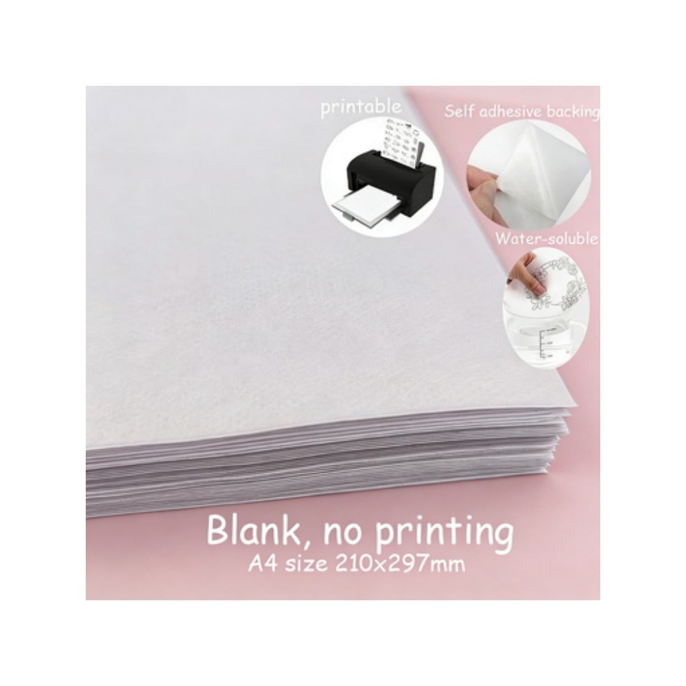 Embroidery Stabilizer Backing - 5 fogli A4 personalizzabili per stampa,